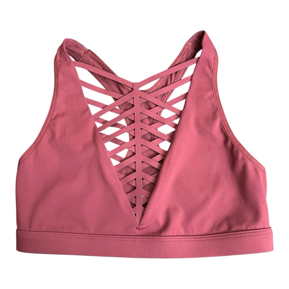 Victoria Sport Dusty Rose Laser Cut‎ Strappy Sports Bra Small